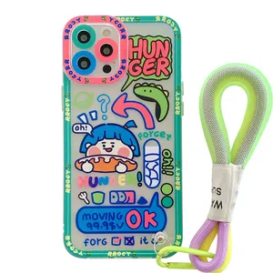 MAXUN Custom Cartoon Boy Mobile Phone Case Own Design Printing Logo with Hand Strap for VIVO V21 5g Y20 Back Cover Phone Case