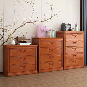 Modern Solid Wood <b>Corner</b> <b>Cabinet</b> with Multiple Drawers Chinese Style Chest for Bedroom Living Room Hotel Durable <b>Storage</b> - Product Image 5