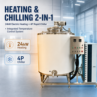 Pasteurisateur de lait 200L, chauffage et refroidissement électriques, machine de pasteurisation en acier inoxydable, pasteurisateur discontinu pour produits laitiers et jus