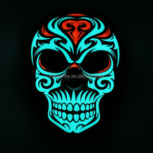 T-Worthy <span class=keywords><strong>Halloween</strong></span> 3D LED PVC Masque Glowing Scary Cosplay Mascarade <span class=keywords><strong>Costume</strong></span> avec 3D Horror Light up Caractéristique - Product Image 5