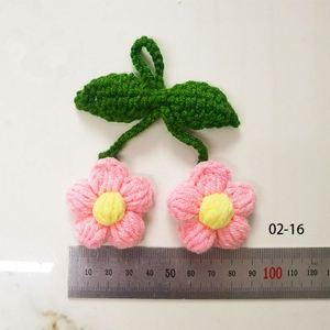 Blossom Crochet Charm Handmade Flower Keychain Bag Decor DIY Puff Flower Hanging Ornament <b>Gift</b> for Her - Product Image 2