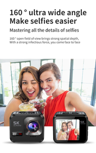 Toàn màn hình dưới nước máy quay phim cơ thể không thấm nước 5-30m Máy ảnh điều khiển từ xa Wifi <span class=keywords><strong>4K</strong></span> 30fps <span class=keywords><strong>2</strong></span> inch IPS hành động máy ảnh - Product Image 5