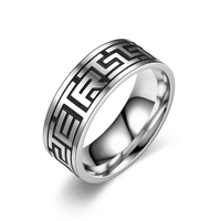 Bague vintage argentée, bague articulée, élégante et tendance, bague en acier inoxydable pour homme