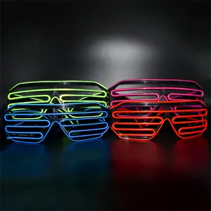 Lunettes clignotantes 2 couleurs en 1 EL Wire LED Party Shutter Glasses Light up glasses