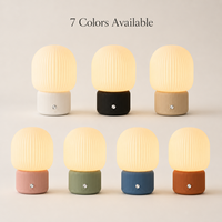 Lampe de chevet LED moderne imprimée en 3D, rechargeable, en plastique, avec batterie USB Type C, tactile et à intensité variable, flexible et simple
