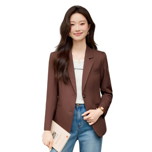Women's Purple Casual Blazer Solid Color Polyester Anti-Wrinkle Spring Autumn Work Commute - Product Image 5