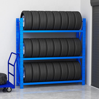 Étagère à pneus pliable pour garage automobile, en acier robuste, réglable en hauteur, 5 niveaux, protection anticorrosion, revêtement en poudre, écologique, à brancher.