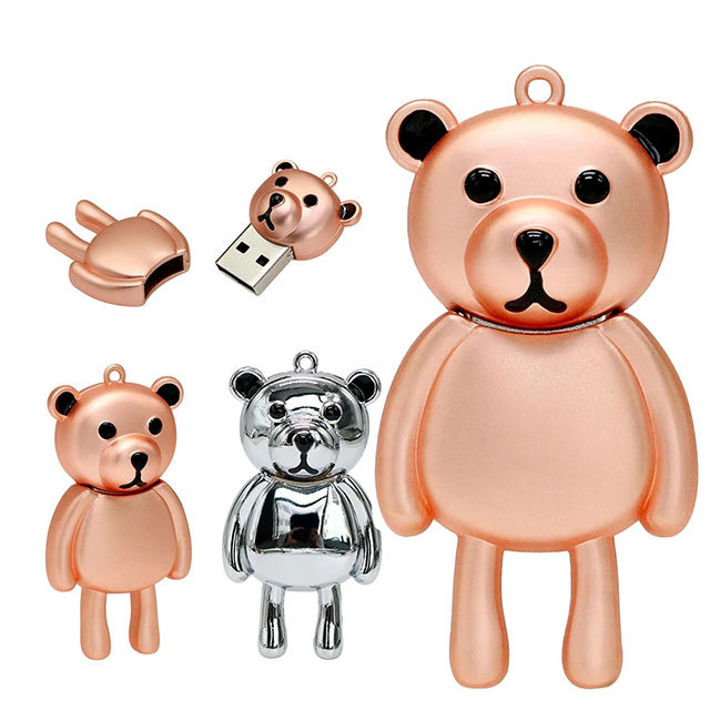 8GB 16GB 32GB 64GB 3.0 Gift Pen Drive Cute Metal Bear USB Flash Drive 2.0 1GB 2GB 4GB Animal USB Memory Stick