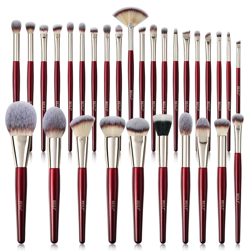 Wholesale Custom Multifunctional Red Wood Makeup