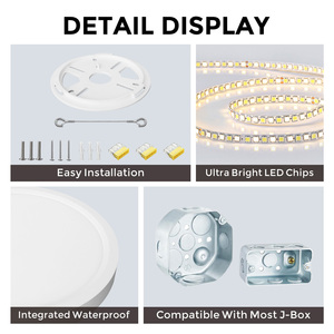 ETL CETL โคมไฟติดเพดานแบบฟลัช5CCT 16in 12in ใน9in ได้โคมไฟเพดาน LED ป้องกันแสงสะท้อนสำหรับทางเดินในห้องนอน - Product Image 4