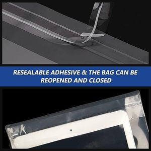 Bolsas de Plástico Retráctiles HDPE de 9*12 Pulgadas, Paquete de 200 Unidades, Resistentes a la Humedad, Impresión Serigráfica, Transparentes, para Camisetas y Calcetines - Product Image 4