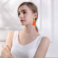 Nouvelles boucles d'oreilles pendantes Spectre en perles de rocaille, boucles d'oreilles clous Citrouille Fantôme en perles de riz pour fille