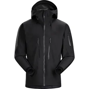 Men's Casual Jacket Black Hiking Jackets 2024 Waterproof Soft Shell Hooded Custom Windbreaker Jacket For Men