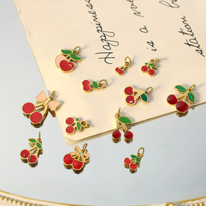 Cherry Charms Zinc Alloy Fruit Shape Pendant For DIY Jewelry Gift Women - Product Image 2