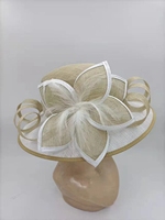 Chapeaux pour femmes à la mode, à large bord, en sinamay, pour le Kentucky Derby, chapeaux de fête, chapeaux d'église pour femmes élégantes et chics, Derby