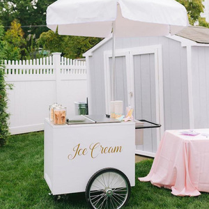 Décorations de fête de mariage personnalisées chariot à crème glacée mobile chariot à bonbons petit chariot à crème glacée pour congélateur