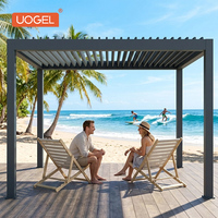 Pérgola Bioclimática de Aluminio UOGEL M3 para Playa, Ofrece Sombra Confiable y Refugio Impermeable, Certificación CE, Ideal para Surfistas