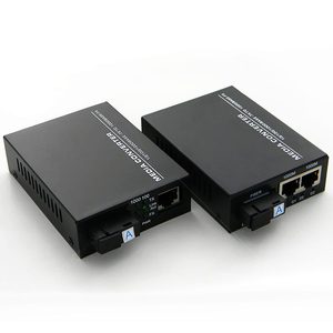 Telecom Grade Fast Ethernet Fiber Media Converter SC Dual Fiber 2 RJ45 Port Pair Industrial External Power TCP/GSM/SDK/POE - Product Image 1