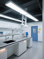 Mesa de Trabajo de Laboratorio Escolar de Metal Moderno VitalLab, Escritorio de Pruebas para Estudiantes para Clases de Química y Física