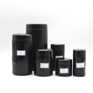 Wholesale 50ml high-grade black porcelain face cream can Violet Storage <b>Glass</b> <b>Jar</b> with Cap - Product Image 6