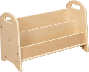 Estantería Moderna de Madera con 6 Estantes Ecológica para Exhibición de Libros en Mesa, con Asas, Estantería de Madera Natural para Sala de Juegos Infantil - Product Image 1