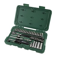 Jeu de clés à cliquet SATA 09002 de 52 pièces avec embouts hexagonaux, Torx, plats et cruciformes, boîtier en plastique pour mécanique automobile
