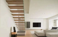 Escalier flottant intérieur sur mesure en verre de luxe léger pour Loft, Villa, Art Duplex, Maison à niveaux superposés