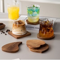 Sous-verres en bois pour la protection des tables, sous-verres ronds en bois d'acacia pour table à manger, bureau, table basse