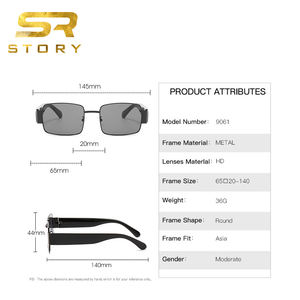 HISTOIRE STY9061A UV400 Lunettes de soleil carrées vintage pour hommes <span class=keywords><strong>2020</strong></span> Marque de luxe Design Rétro Monture en métal Punk Lunettes de soleil pour hommes - Product Image 5