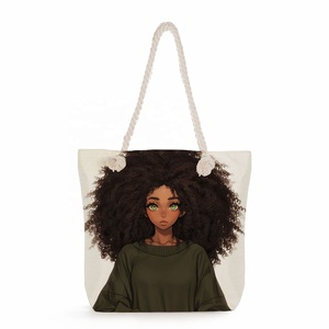 Clássico All-In-One Grande Capacidade Feminino Tote Saco De Praia Fabricantes New Black <span class=keywords><strong>Girl</strong></span> Impresso Bolsa De Ombro Eco-Friendly - Product Image 6