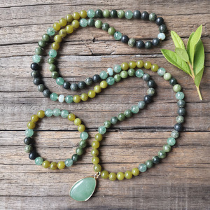 Perline in Quarzo Verde Fragola da 8mm, Ciondolo in Avventurina, Braccialetto di Preghiera Spirituale, Nuovi Inizi, Yoga, Collana per Meditazione - Product Image 1