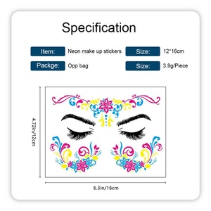 OLeeya Nouveautés Maquillage Festival Fête Néon Brillant Autocollants Temporaires Visage et Corps Tatouages Lumineux Nouveaux - Product Image 3