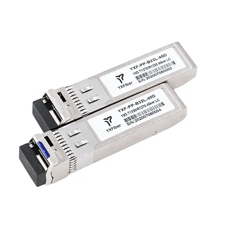 ใช้งานร่วมกับ WDM SFP + 10G 40 กม. 1270nm 1330nm ไฟเบอร์เดี่ยว SM LC DDM เครื่องรับส่งสัญญาณไฟเบอร์ออปติกโหมดเดียว Simplex sfp 10g bidi