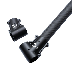 RJX Hobby RJX 20/25 to 30/40mm Angled T-Type Aluminum Alloy Tube <b>Clamp</b> Connector Black for Drone Landing Gear - Product Image 1