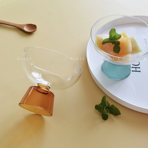 Luce creativa di lusso colorato di vetro ciotola da Dessert tazza alta piede nido di uccello zucchero ciotola di acqua per gelato latte acido tazza - Product Image 4