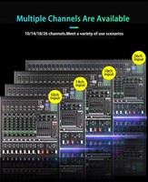 XTUGA BE-26 Mixeur audio numérique DJ professionnel 26 canaux Bluetooth USB en plastique avec enregistreur intégré et égaliseur 3 bandes