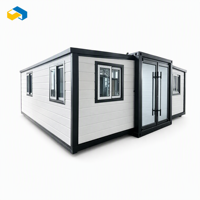 Casa Expandible de Doble Ala con Estructura de Acero Prefabricada, Diseño Plegable, Instalación Rápida para Campamentos de Trabajadores en Obras de Construcción