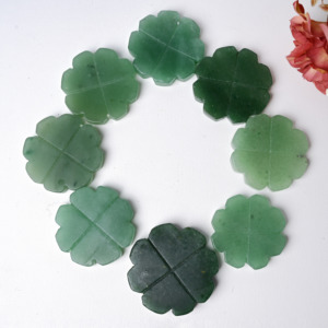 Décorations en cristal en forme de feuille de jade vert sculptées à la main, décoration écologique pour la maison, sculpture en relief sur le thème des fleurs - Product Image 5