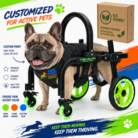 Geländegängiger, verstellbarer Hunderollstuhl mit Leuchtfunktion und Schwenkrädern – Post-OP-Wagen für kleine, mittelgroße und große Hunde (Größen S-XL)