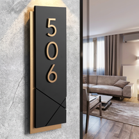 Plaques de numéros de porte personnalisées haut de gamme modernes en acier inoxydable avec LED, étanches IP65, pour bureaux, centres commerciaux, magasins, hôtels, bars - Direction