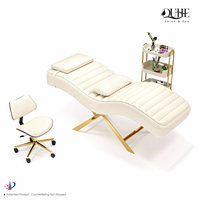 Lit de cils rose de luxe pour salon de beauté, matelas incurvé pour spa, lit de beauté pour salon de beauté