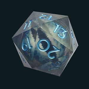 Dado D20 de Resina Personalizado DINGO de 33 mm con Núcleo Líquido Ojo de Dragón para Juegos de Rol D&D, Forma Poliedrica Única, Estilo Antiguo - Product Image 3