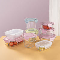 Hoge borosilicaat glazen fruitschaal voor het mixen, bewaren en koken van fruit, met hittebestendig, luchtdicht deksel, transparante voedselbewaarbak