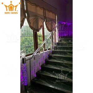Designs d'escaliers de luxe, piliers transparents en plastique, balustrade en cristal, main courante en acrylique, garde-corps d'<span class=keywords><strong>escalier</strong></span> - Product Image 6