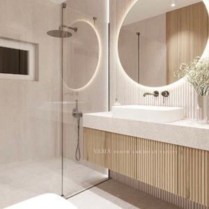 VAMA-tocador de baño de madera de roble rojo, diseño moderno para el hogar, nuevo listón, <span class=keywords><strong>combo</strong></span> con fregadero, 2022 - Product Image 4