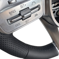 Volant de voiture en cuir lisse et fibre de carbone pour Mercedes Benz AMG W204 W205 W212 W213 W221 C E B 300 A45 CLA45 C63 2011 2012+