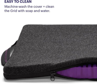 Coussin de siège ergonomique violet à grille neutre thermiquement, soulagement de la pression, antidérapant et respirant pour chaise de bureau, voiture, longue assise