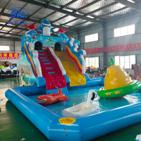 Parc aquatique gonflable pour enfants avec toboggan, grande piscine à structure, équipement d'obstacles, château gonflable requin - Fabricant