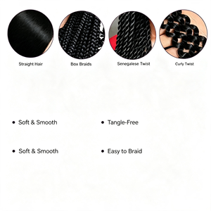 Aurasilva 3X Expression Trendy Easy Braid, trecce singole in vari colori, parrucca sintetica dreadlock resistente alle alte temperature e non infiammabile, 52 pollici - Product Image 5