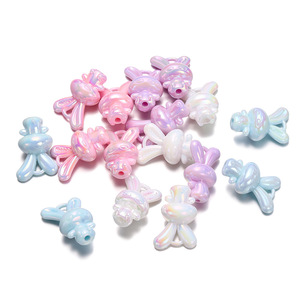 Rabbit Shape Acrylic Loose <b>Beads</b> For Bracelet Making With Iridescent Finish 10mm Size Craft Jewelry Accessories Wholesale - Product Image 2